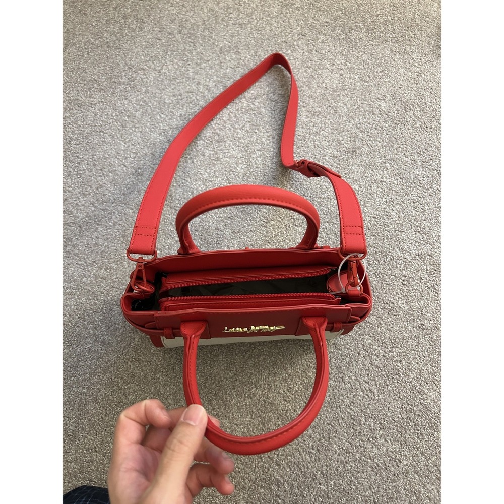 Luv Betsey by Betsey Johnson Satchel Womens Small Red Cream NEW Heart Crossbody - Picture 12 of 15
